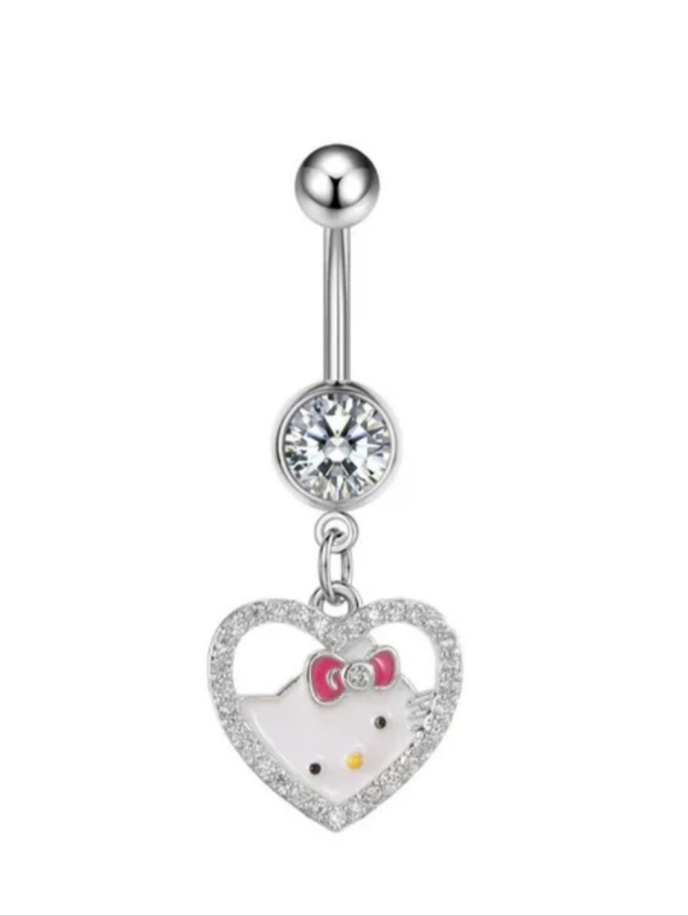 Hello Kitty Belly Button Ring | Cute Kawaii Navel Jewelry | Y2K Piercing | Gift